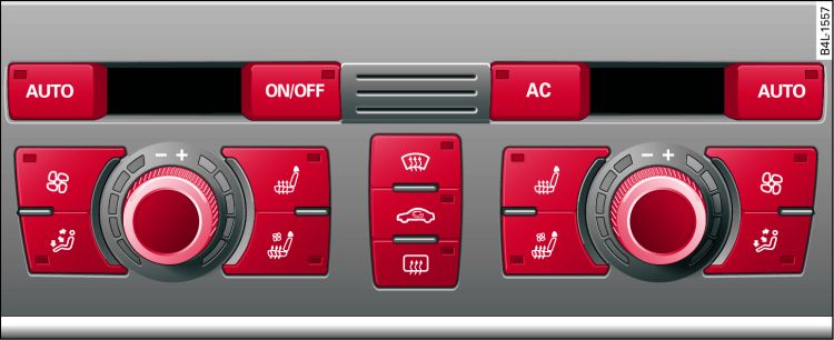 Komfortklimaautomatik: Bedienelemente im Cockpit