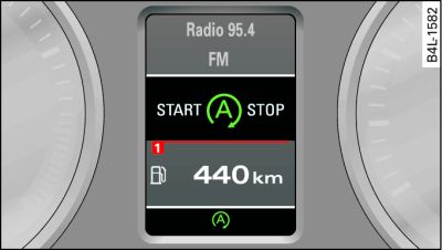 Kombiinstrument: Motor abgestellt (Stop-Phase)