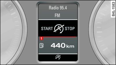 Kombiinstrument: Motor-Stop vorübergehend nicht verfügbar