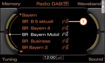 DAB station list showing stations no longer received