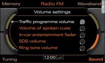 Volume settings