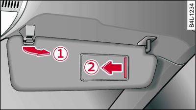 Passenger's side: Sun visor