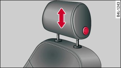 Front seat: Adjusting head restraint