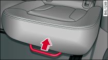 Moving seat backwards or forwards