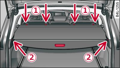 Luggage compartment: Cover hooked into place