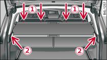 Luggage compartment: Cover hooked into place