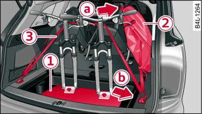 Luggage compartment: Securing front fork