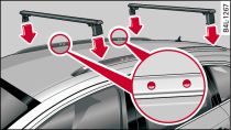 Attachment points for roof carrier