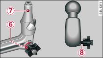 Removable towing bracket: Ball joint