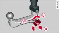 Removable towing bracket: Removing the ball joint