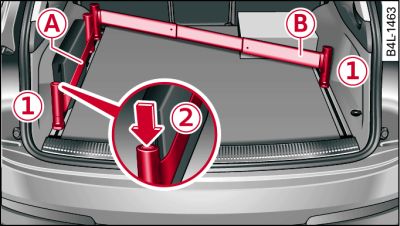 Luggage compartment: Load retention set