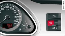 Instrument cluster: Mileage recorder and reset button