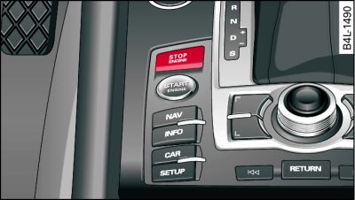 Centre console: STOP ENGINE button