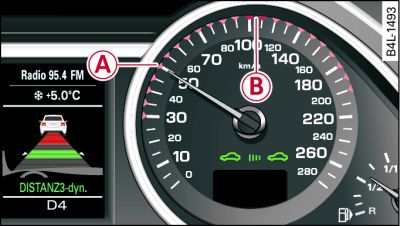 Instrument cluster: Display in speedometer