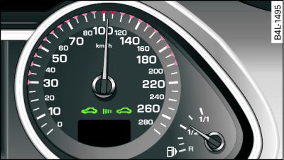 Instrument cluster: Display in speedometer