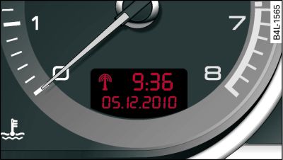 Instrument cluster: Time and date display