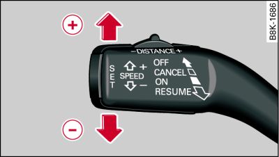 Control lever: Setting a new speed