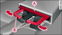 Detail of the rear seat bench: Rear cup holder