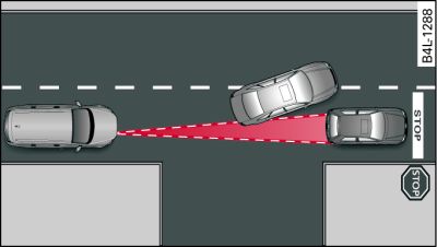 Vehículo que se sale de su carril y vehículo parado