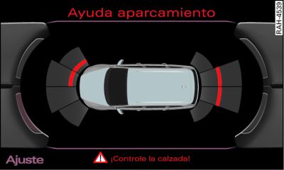 Pantalla del MMI: Indicación óptica de la distancia