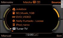 Liste des sources audio/vidéo disponibles