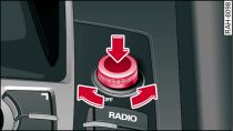 Augmentation/réduction du volume sonore du MMI ou coupure du son