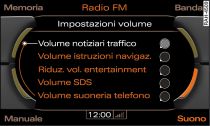 Impostazioni volume