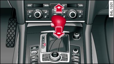 Middenconsole: Handmatig schakelen (tiptronic-functie)