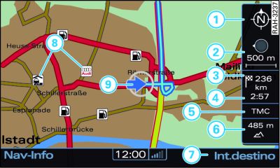 Mapa com menu de página inactivo