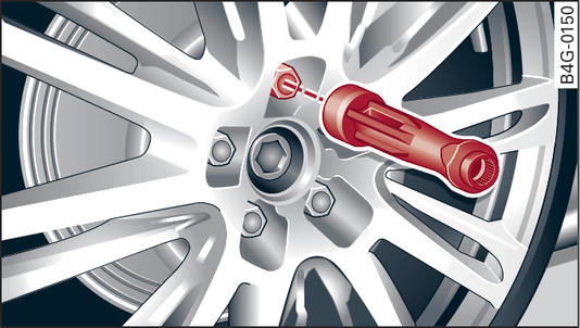 Fig. 331 Wheel: Hexagonal socket for turning wheel bolts