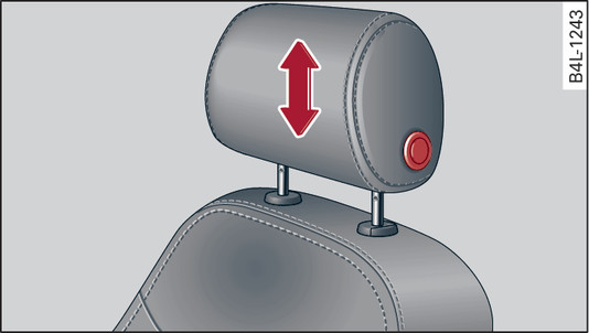 Fig. 70 Front seat: Adjusting head restraint