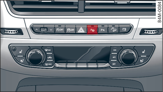 Fig. 186 Centre console: Button for park assist