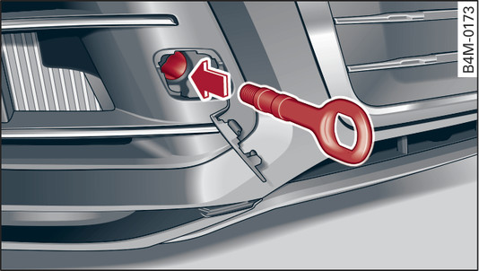 Fig. 337 Front bumper: Fitting the towline anchorage