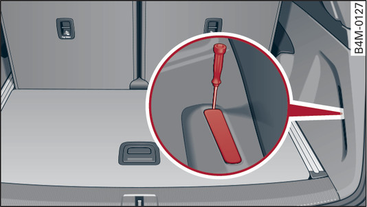 Fig. 305Maletero: Retirar la cubierta de las luces