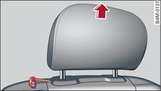 Fig. 73Asiento trasero: Desmontar el apoyacabezas