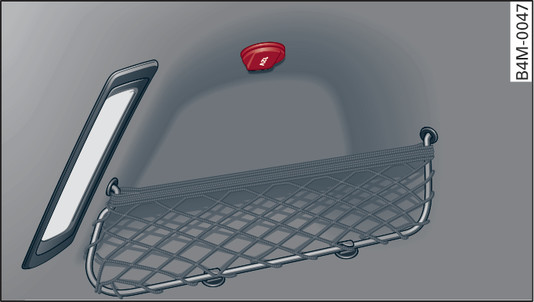 Fig. 79 Revêtement latéral du coffre à bagages : prise de courant de 12 volts