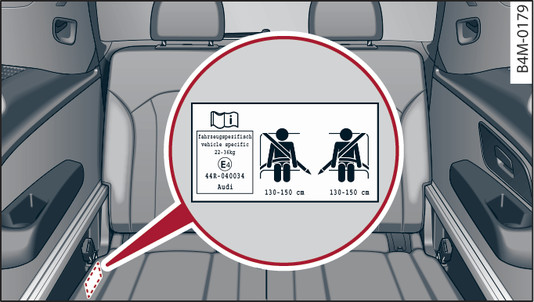 Fig. 272Etichetta sul cuscino della terza fila di sedili