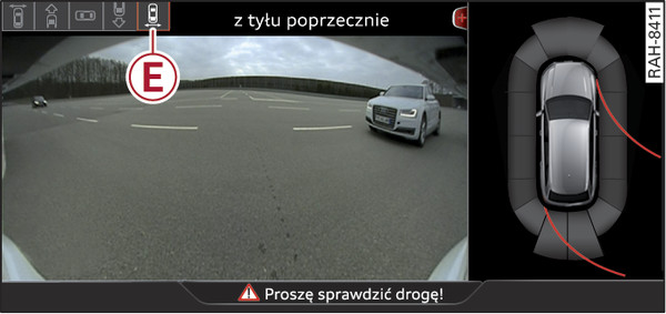 Rys. 178System Infotainment: tryb z tyłu poprzecznie