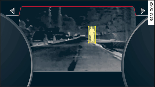 Fig. 162 Instrument cluster: Pedestrian highlighted in yellow