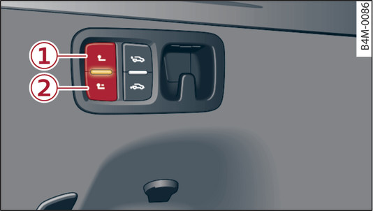 Fig. 126 Detail of the luggage compartment: Button