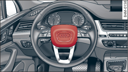 Fig. 307 Steering wheel: Driver s airbag