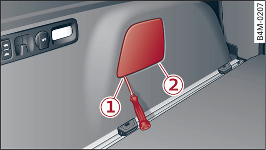 Fig. 124 Luggage compartment, left side: Removing the cover