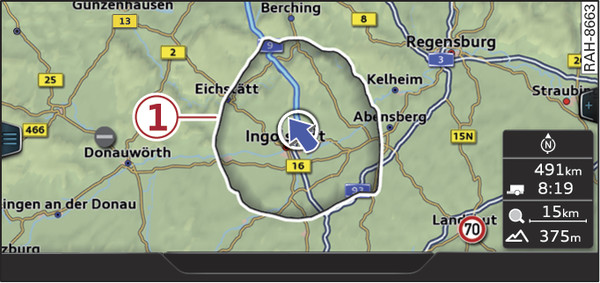 Fig. 248 Example: Display showing electric range