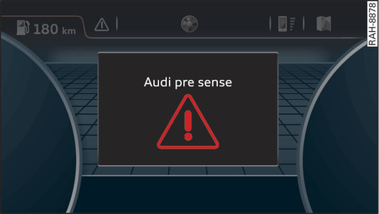 Fig. 150 Instrument cluster: Collision warning