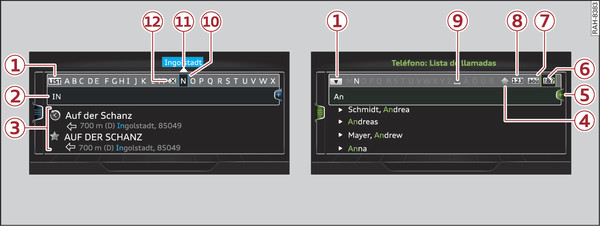 Fig. 214Representación gráfica: Teclado alfabético y teclado numérico