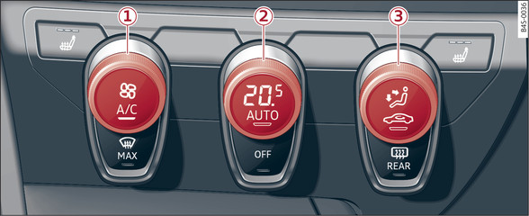 Abb. 54 Automatische Klimaanlage: Bedienelemente