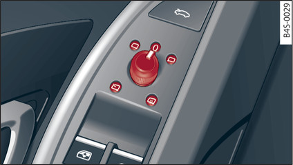 Fig. 41 Driver s door: Adjuster knob for exterior mirrors