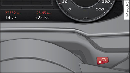 Fig. 11 Instrument cluster: Mileage recorder and reset button