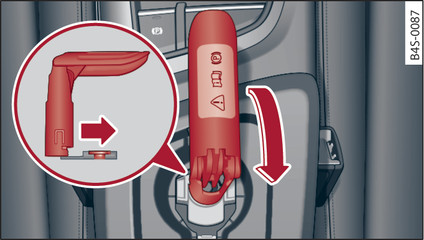 Fig. 66 Centre armrest: Releasing parking lock manually