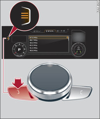 Fig. 83 Central area with symbol for selection menu